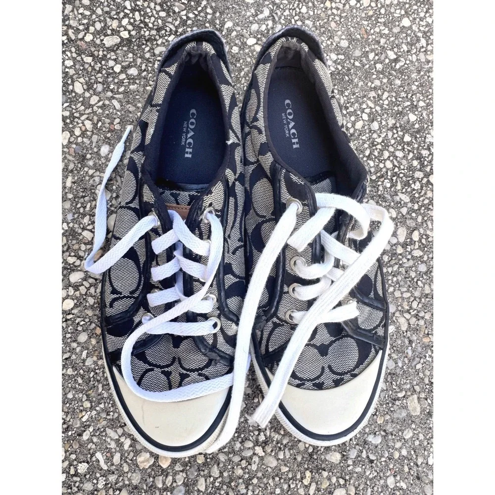 Y2K Coach Barrett Signature C Monogram Canvas Low Top Sneakers Size 7.5